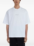 Marni White Logo-Print Cotton T-Shirt