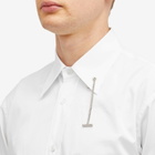 Alexander McQueen Men's T Chain Collar Shirt in Optical White