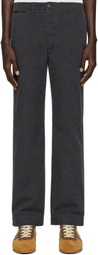 RRL Gray Herringbone Cotton Trousers