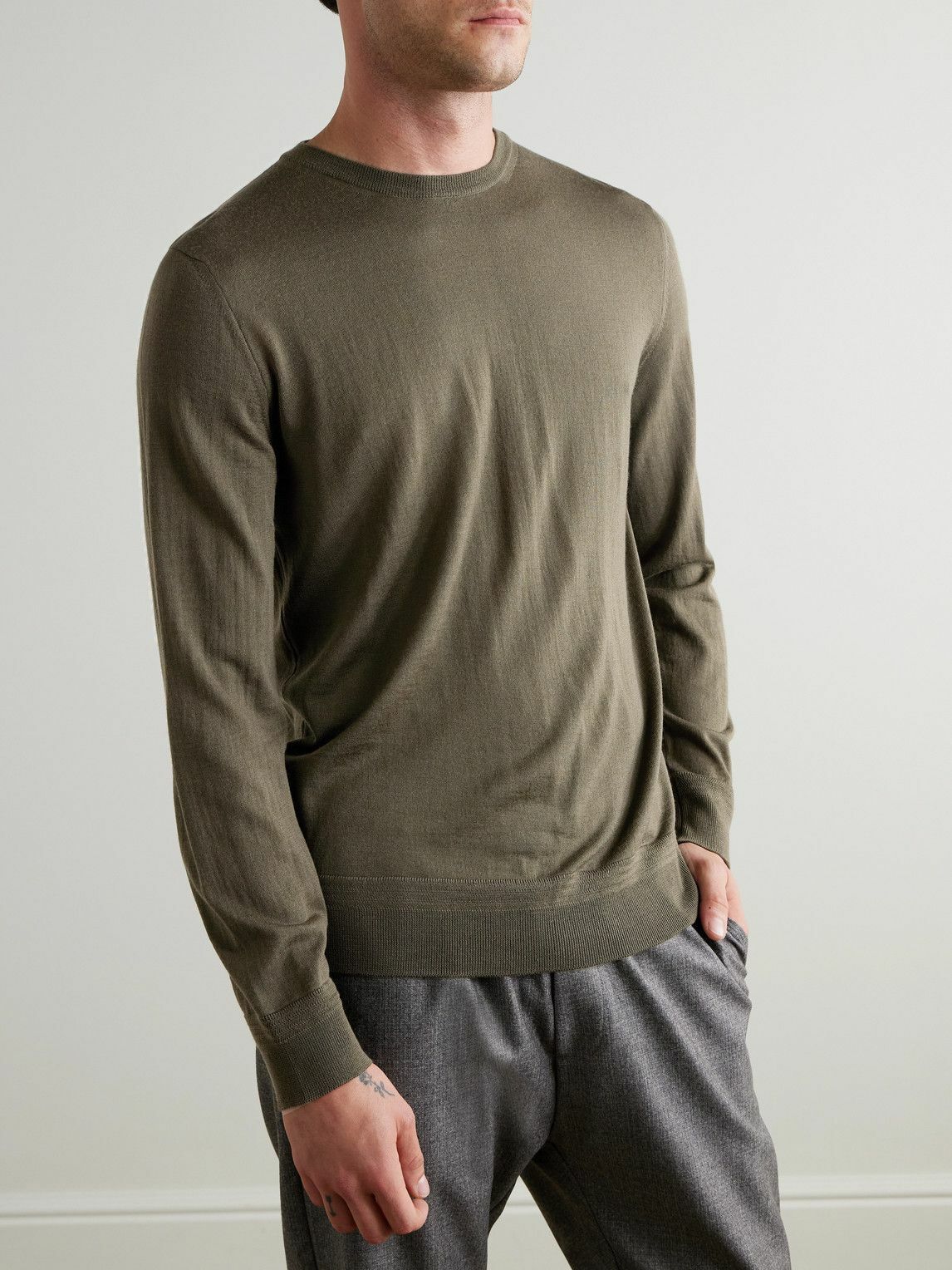 Barena - Ato Slim-Fit Merino Wool Sweater - Green