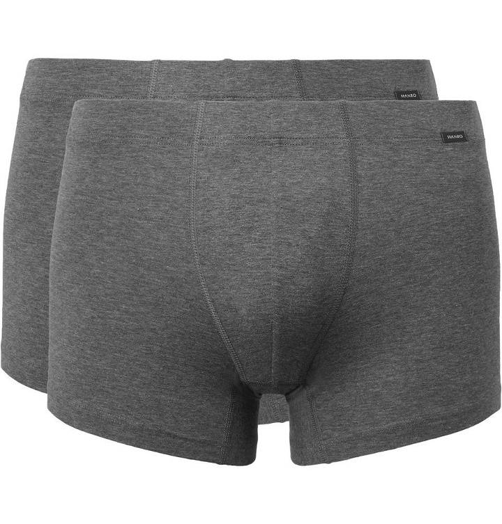 Photo: Hanro - Two-Pack Stretch-Cotton Boxer Briefs - Charcoal