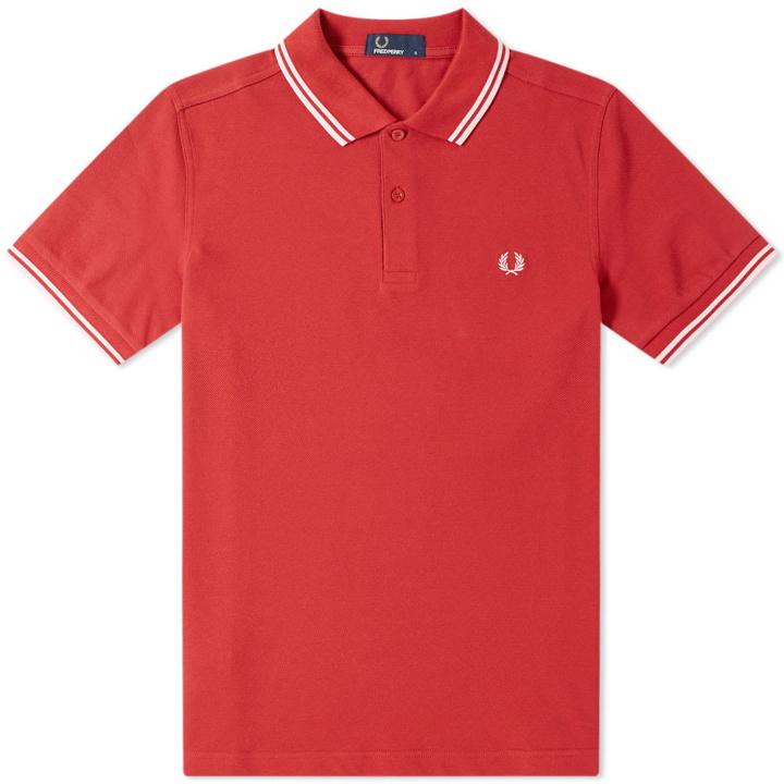 Photo: Fred Perry Slim Fit Twin Tipped Polo Pomegranate & Soft Pink