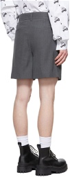 We11done Gray Wool Shorts
