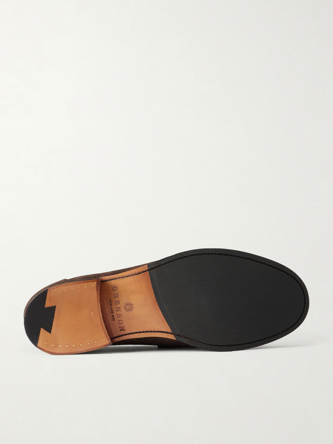 Grenson - Epsom Suede Penny Loafers - Brown