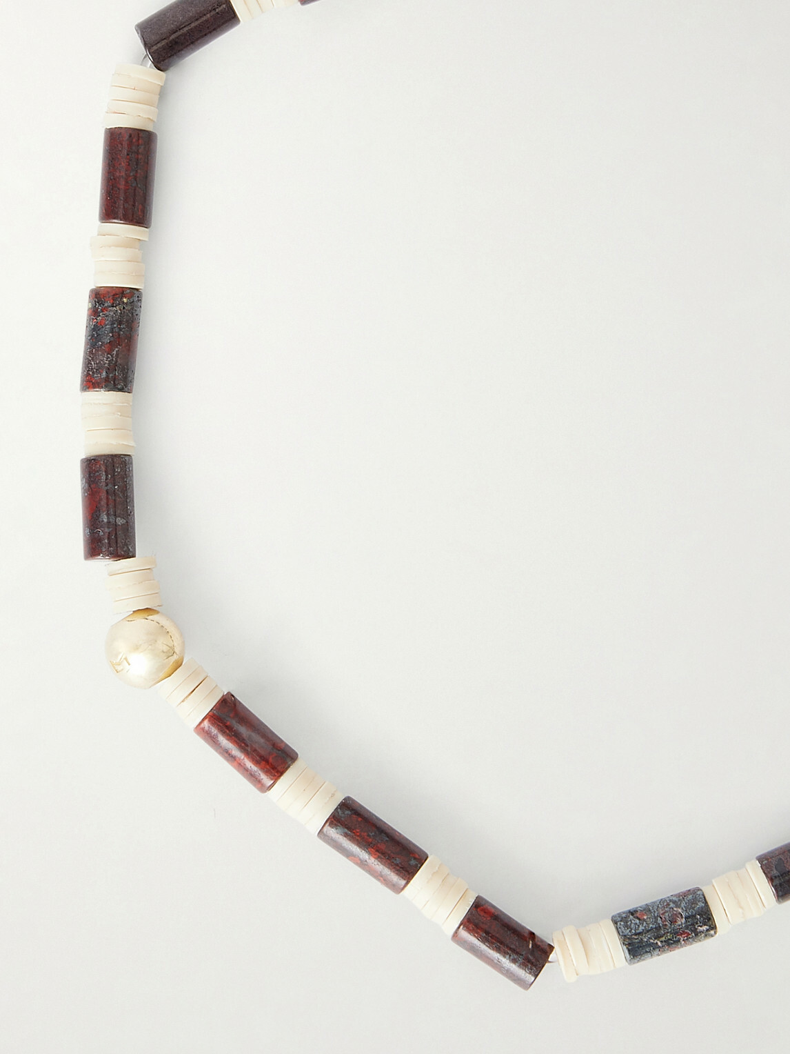 Luis Morais - 14-Karat Gold, Jasper and Vinyl Beaded Bracelet