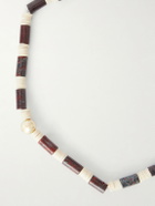 Luis Morais - 14-Karat Gold, Jasper and Vinyl Beaded Bracelet