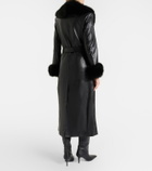 Self-Portrait Belted leather coat