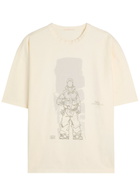 Ten C Manica Corta Printed Cotton T-shirt Ecru