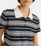 Frame Striped linen-blend polo shirt
