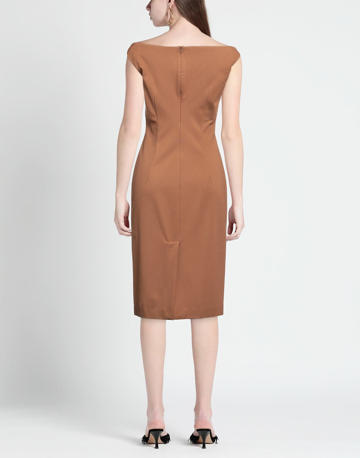Manila Grace Womens Midi dress Tan