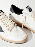 Golden Goose - Ball Star Distressed Leather Sneakers - White