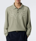 Bode Blaze embroidered wool polo sweater