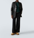 Gucci GG shearling-trimmed suede mules