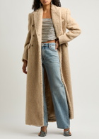 Giuseppe DI Morabito Double-breasted Faux Shearling Coat Beige