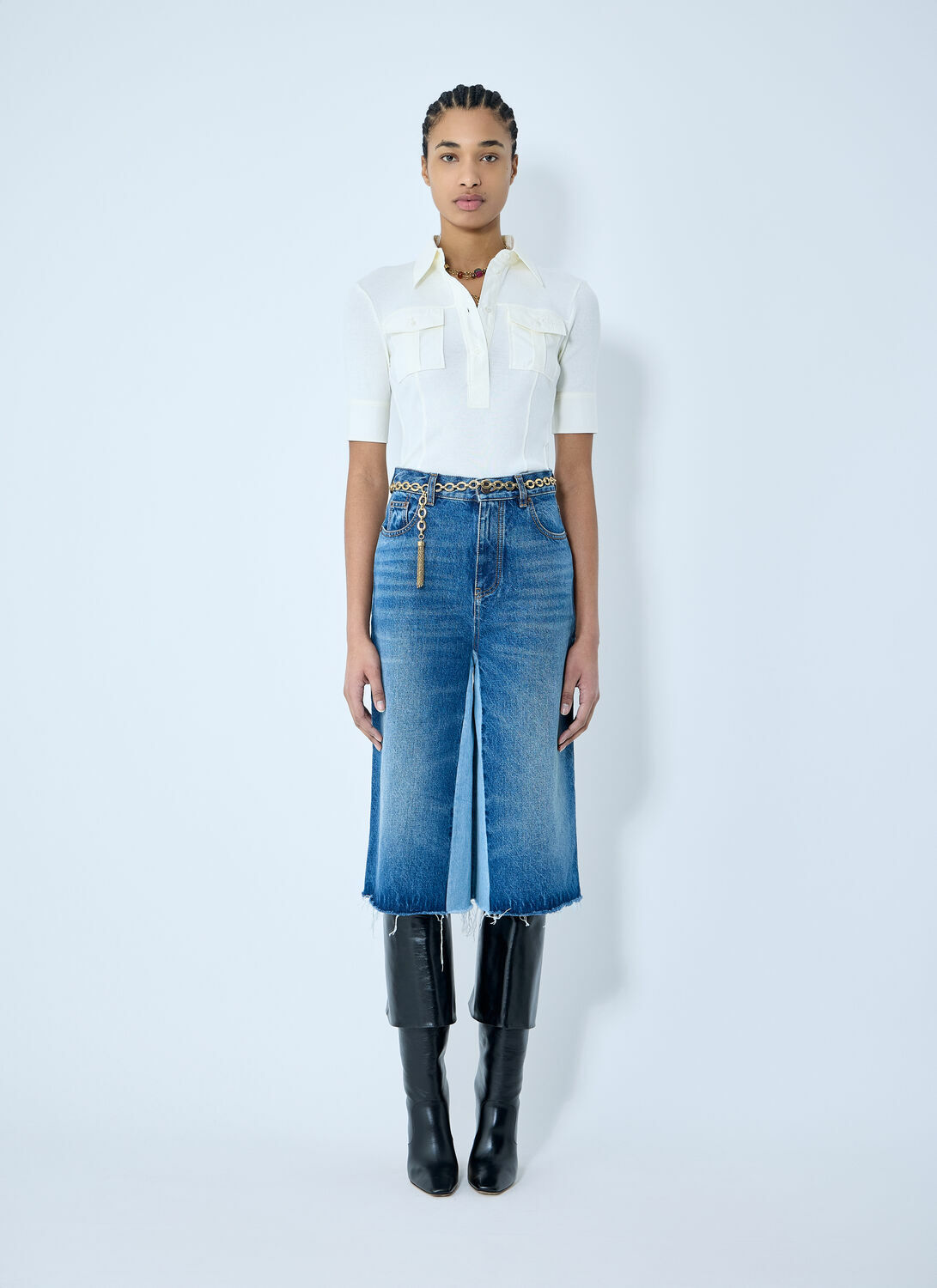 Chloé Contrast Denim Shorts
