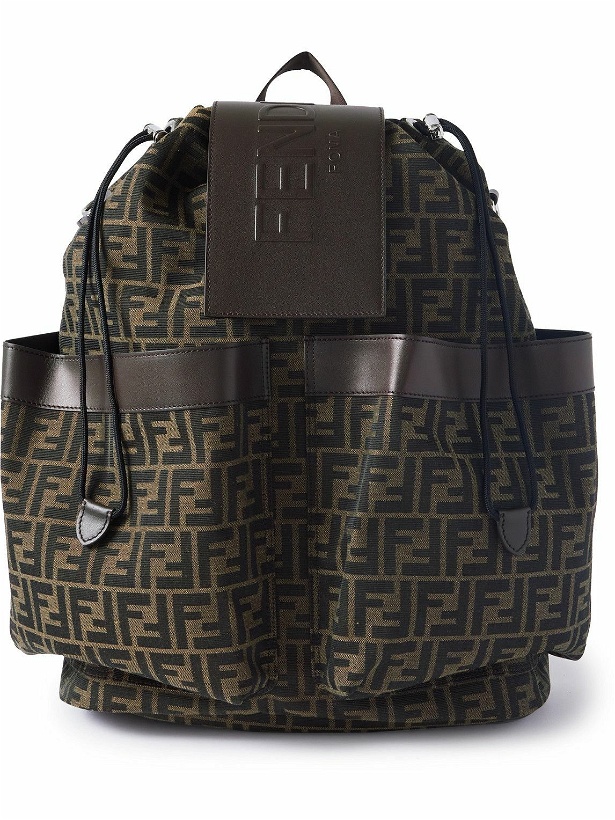 Photo: Fendi - Leather-Trimmed Logo-Jacquard Canvas Backpack