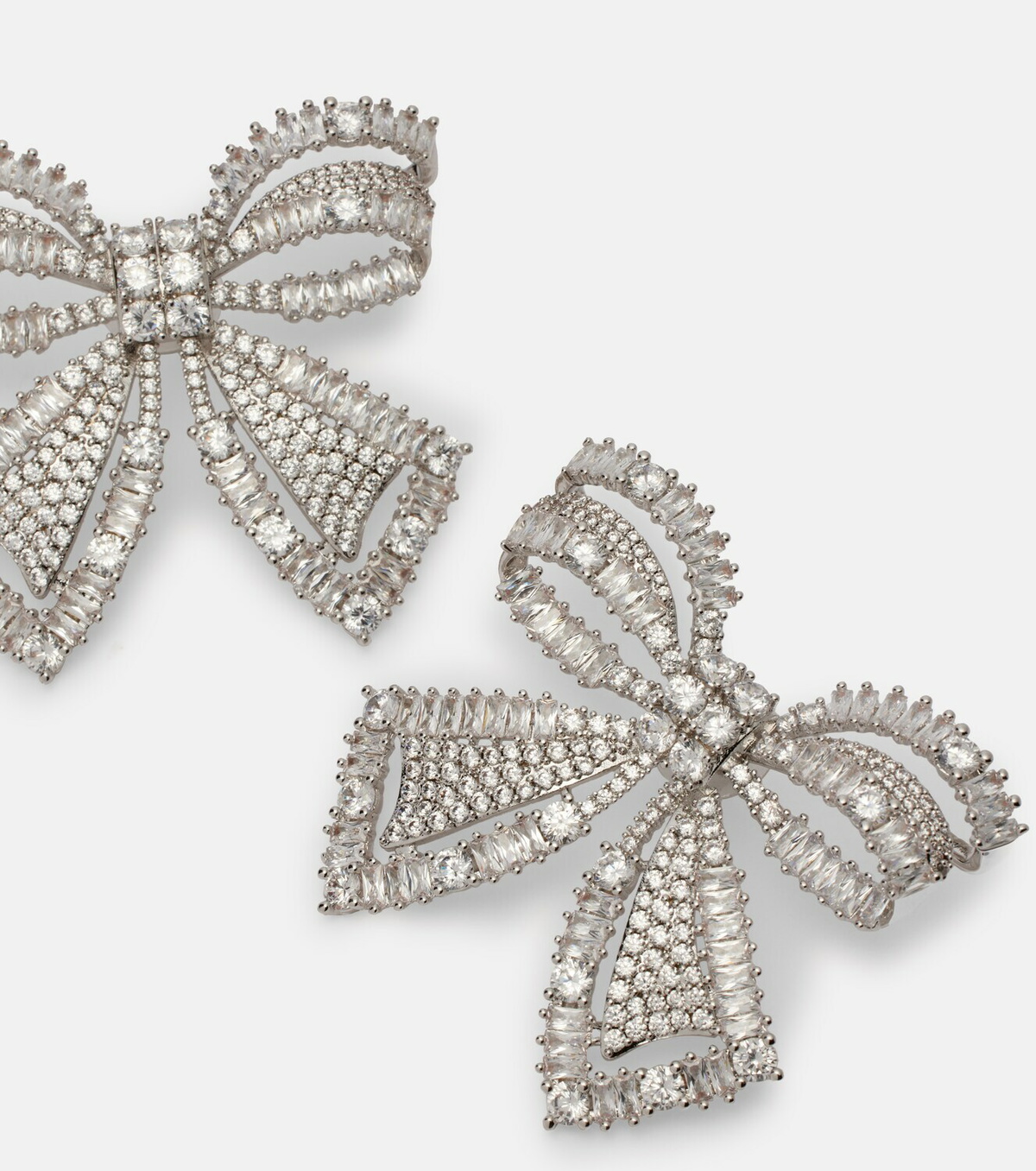 Self-Portrait Bow crystal-embellished earrings