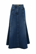 TwinSet Denim Skirt With Oval-t Belt