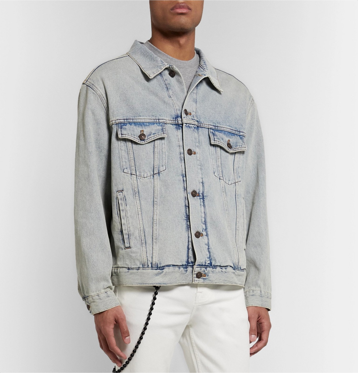 Balenciaga Embroidered Logo Denim Jacket