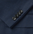 Canali - Kei Slim-Fit Micro-Checked Silk and Wool-Blend Blazer - Blue