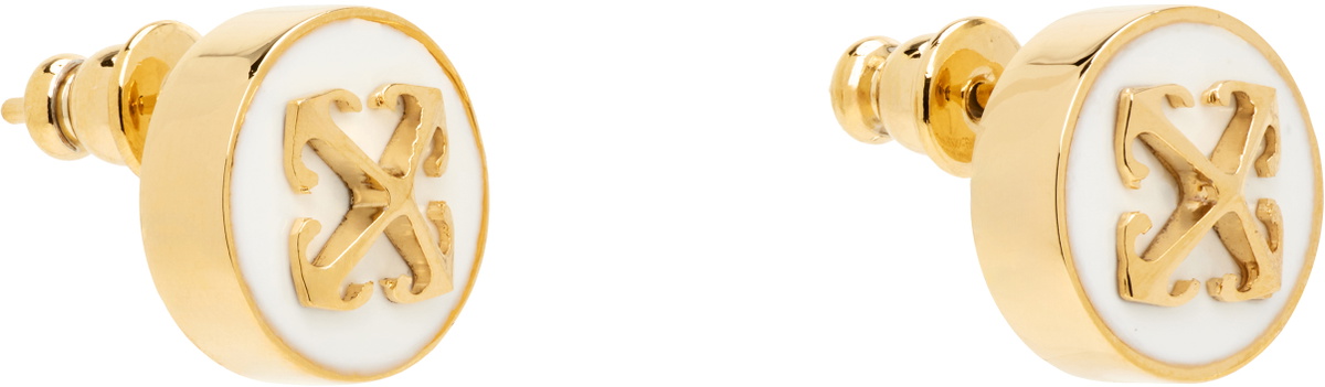 Off-White Round Arrow Earrings