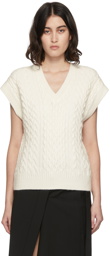 Juun.J White V-Neck Knit Vest