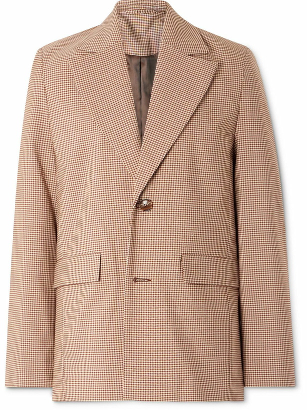 Photo: Séfr - Insight Gingham Woven Suit Jacket - Brown