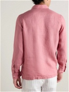 Altea - Tyler Garment-Dyed Linen Half-Placket Shirt - Pink