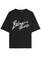 Balmain Logo-print Cotton T-shirt Black And White