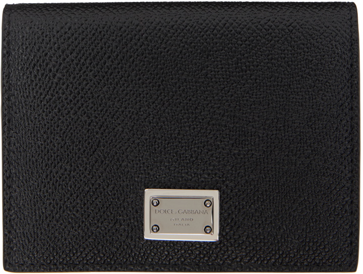 Photo: Dolce&Gabbana Black Calfskin Branded Plate Card Holder