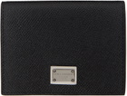Dolce&Gabbana Black Calfskin Branded Plate Card Holder