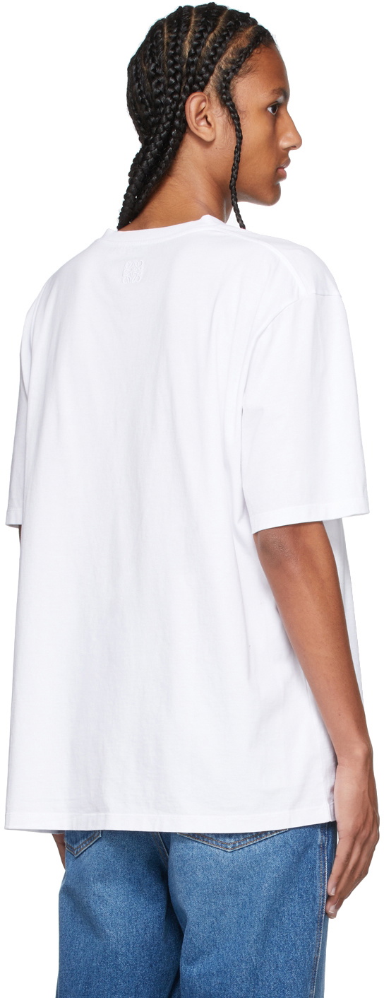 Loewe White & Black Pansy Print T-Shirt Loewe Loewe White & Black Pansy Print T-Shirt Loewe