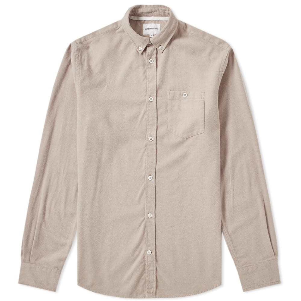 Norse Projects Anton Brushed Flannel Shirt Utility Khaki Norse Projects