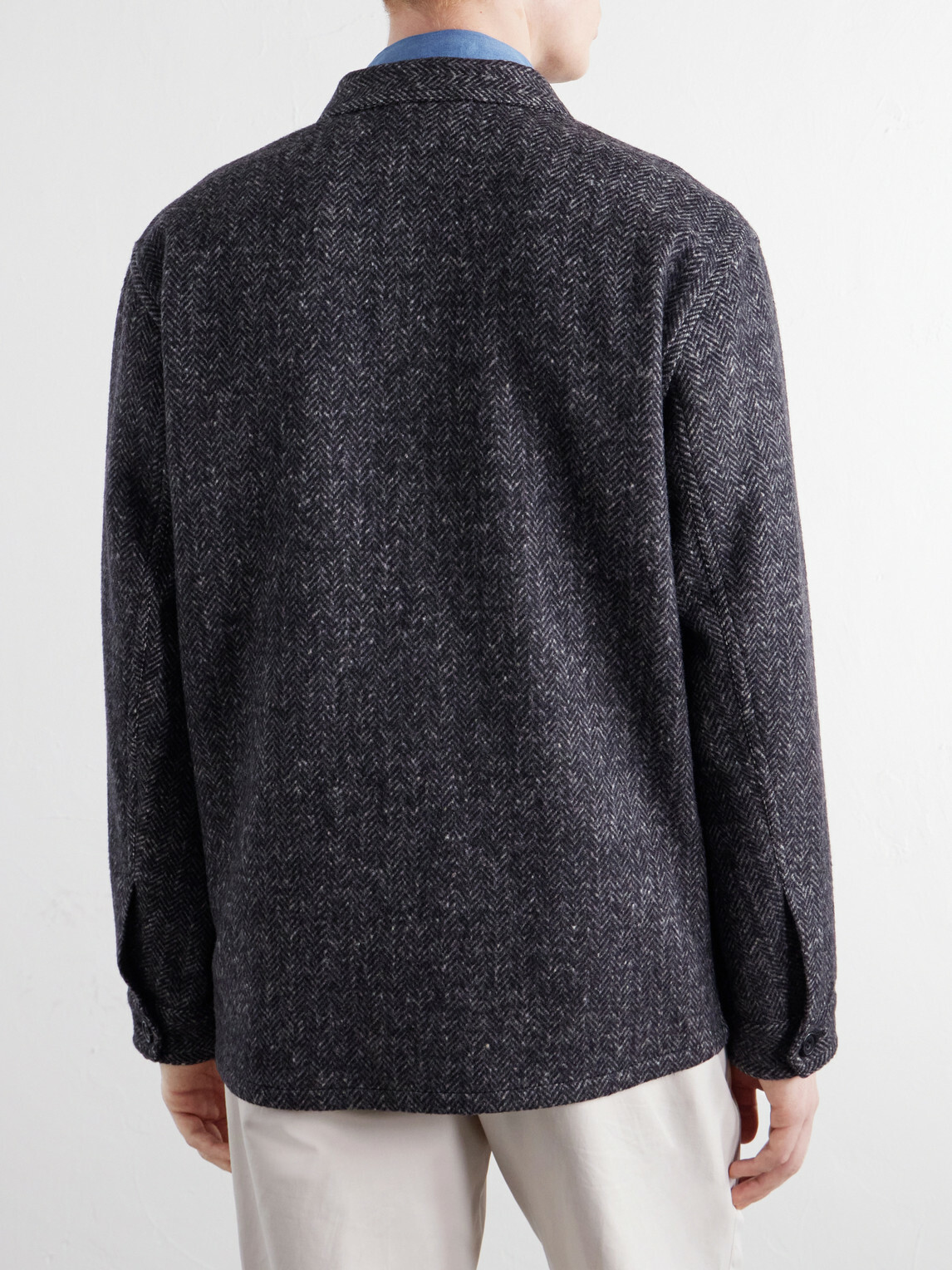 Anderson & Sheppard - Herringbone Wool Overshirt - Gray