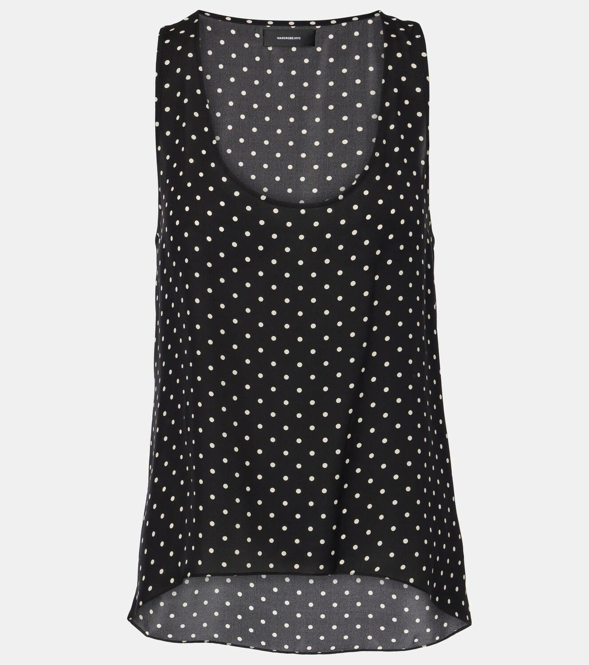 Wardrobe.NYC Polka-dot silk tank top