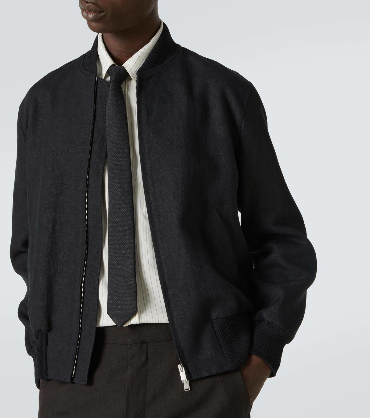 Lardini Linen bomber jacket