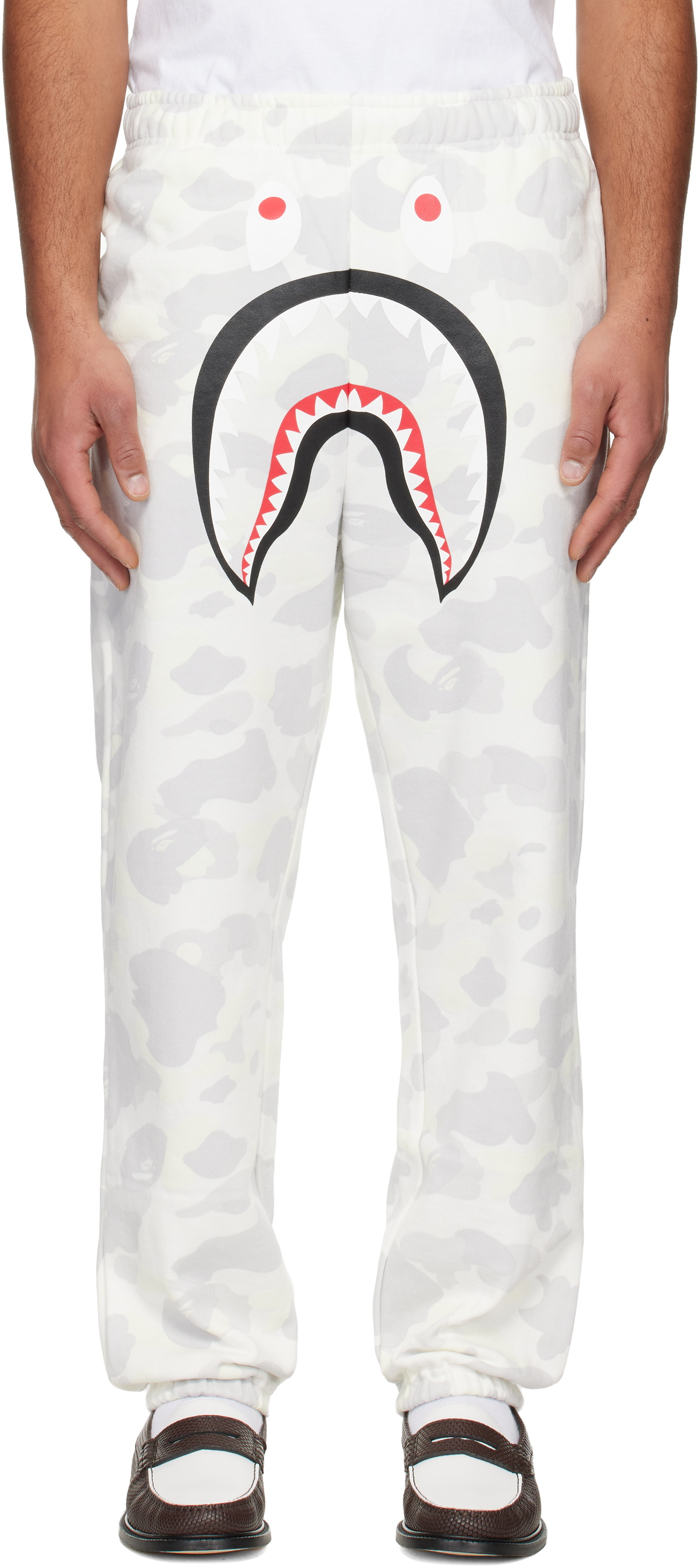 BAPE White City Camo Shark Relaxed Fit Sweatpants