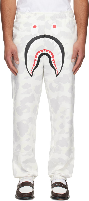 Photo: BAPE White City Camo Shark Relaxed Fit Sweatpants