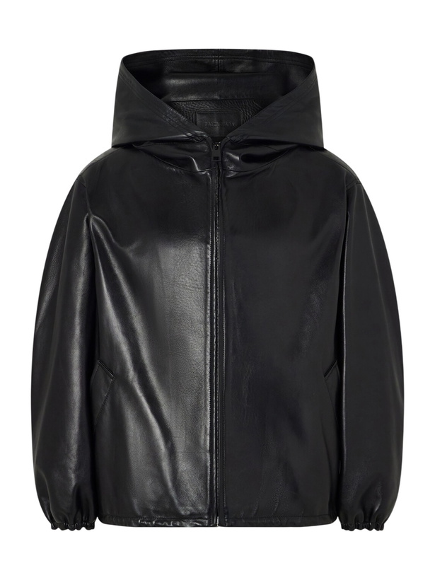 Photo: Balenciaga - Hooded Leather Jacket - Black