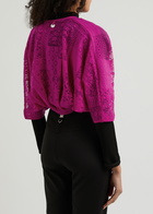 High Joyful Cropped Lace Cardigan Pink