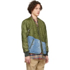 Greg Lauren Green and Blue 50/50 Modern Flight Jacket