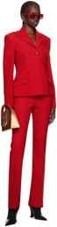 Ferragamo Red Single-Breasted Blazer