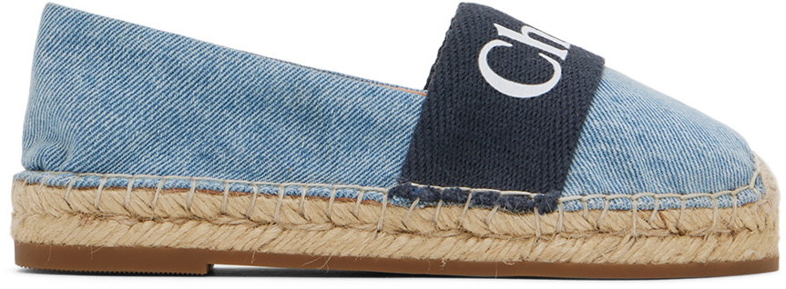 [Chloe] Chloe Woody Logo Canvas Espadrilles Platform Sandals White x Brown 38 [Used] [Authenticated and Guaranteed Authentic] 214801