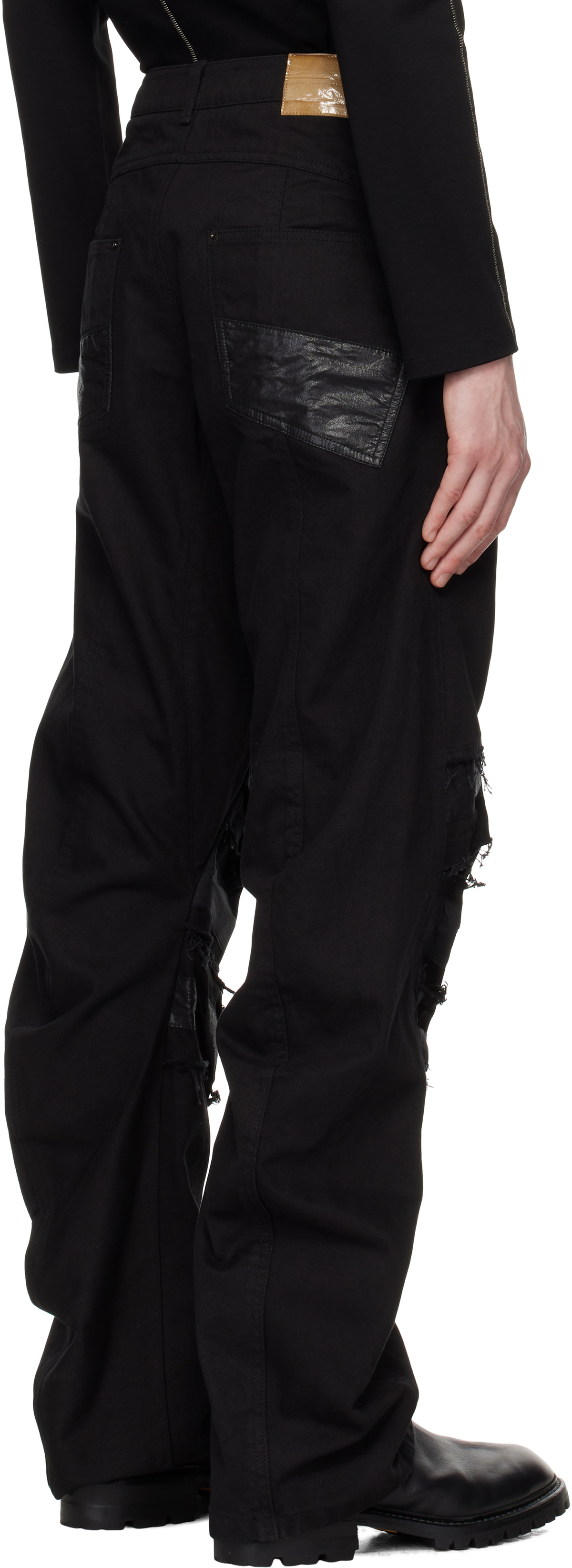 CARNET-ARCHIVE Black Human-Shell Destroyed Jeans