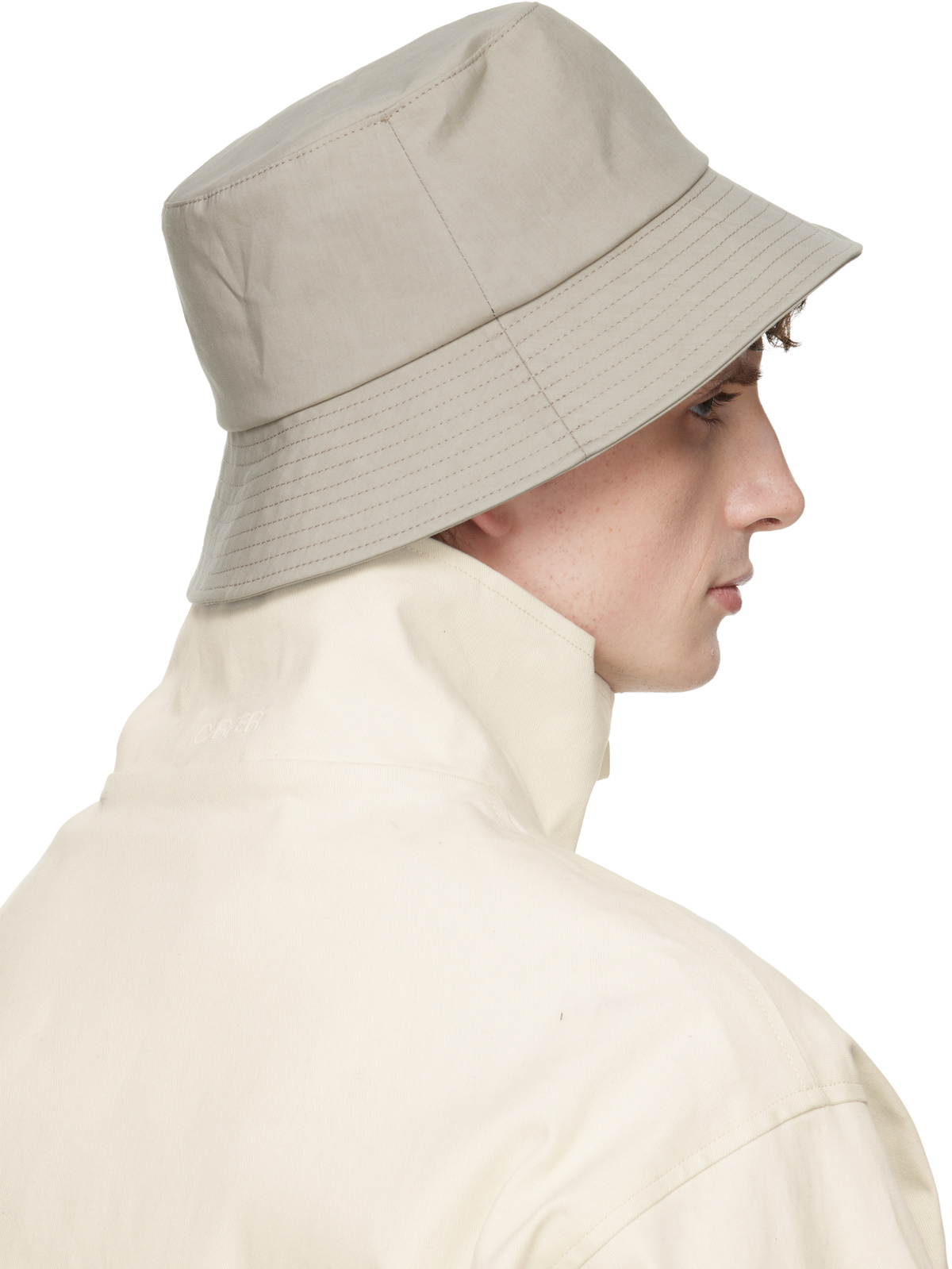 Rier Beige Cotton Bucket Hat