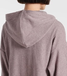 Alo Yoga Muse ribbed-knit cropped hoodie