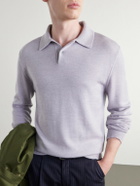 Mr P. - Merino Wool Polo Shirt - Gray