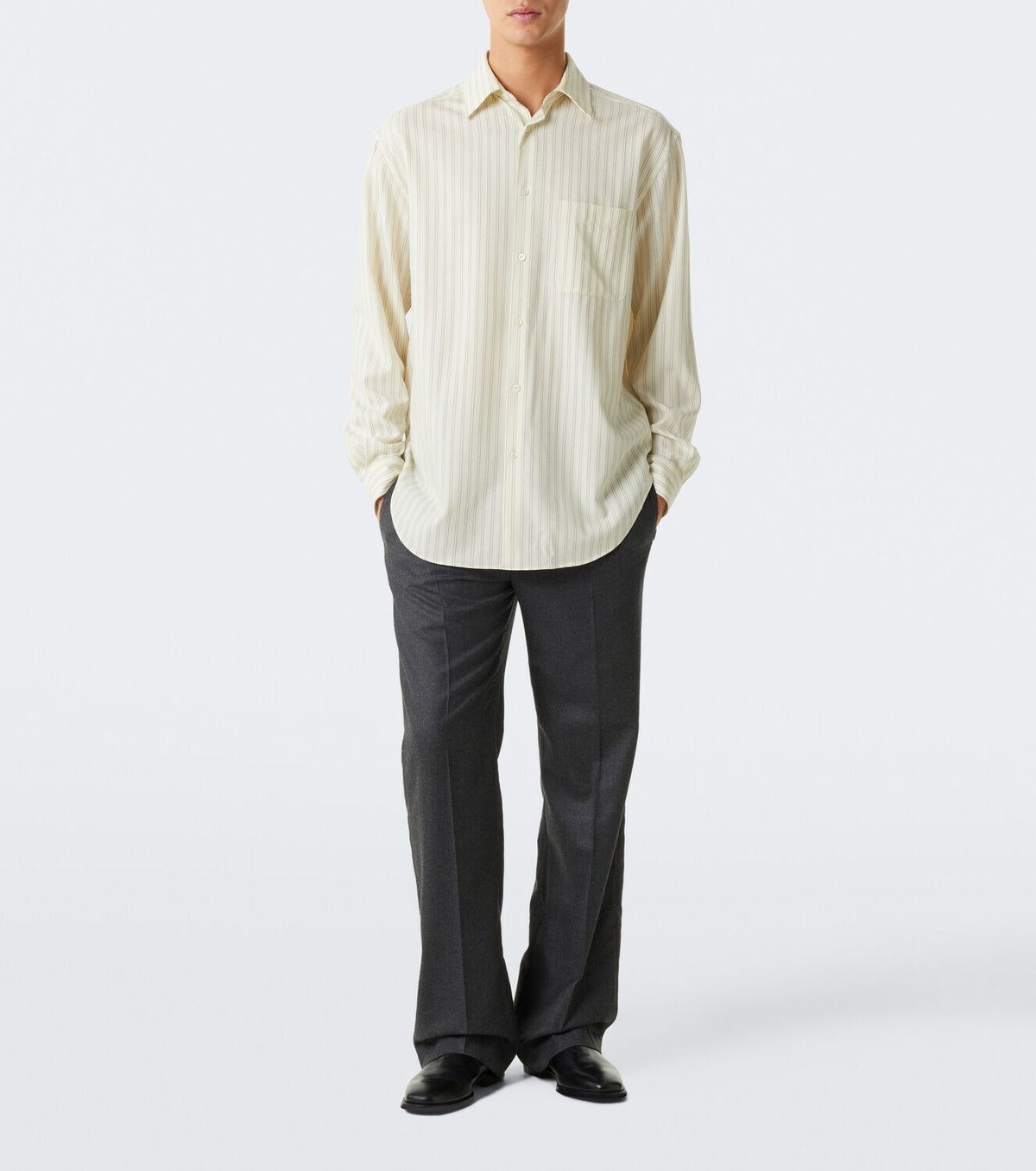The Row Uday striped cotton poplin shirt