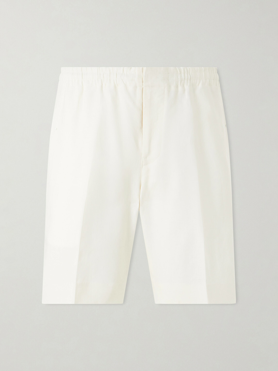 Zegna - Straight-Leg Pleated Linen Drawstring Shorts - White