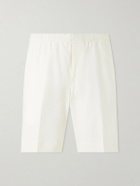 Zegna - Straight-Leg Pleated Linen Drawstring Shorts - White